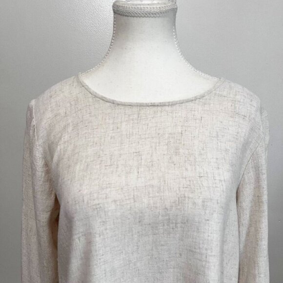 AMANDA MOSS NEALA LINEN BLEND TUNIC TOP IN OATMEAL CREAM - XS - Picture 5 of 11